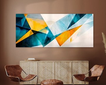 Abstract geometric shapes in blue by Poster Art Shop