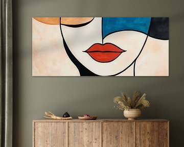 Abstract portret van een vrouw in kleuren van Poster Art Shop