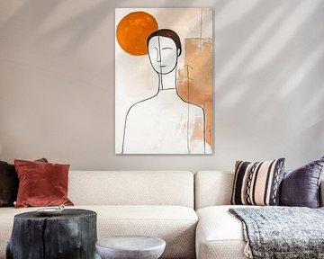 Abstract portrait with sun symbolism by Poster Art Shop