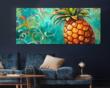 Ananas in lebendigen Farben – Kunstvoll und frisch von Poster Art Shop