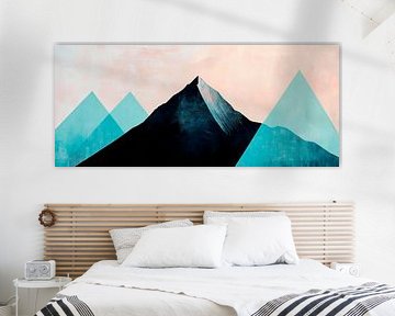 Paysage de montagne aux douces couleurs pastel sur Poster Art Shop