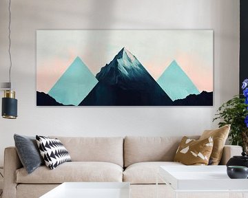 Mountain landscape with geometric shapes by Poster Art Shop