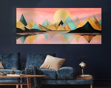 Berglandschaft mit goldenen Akzenten von Poster Art Shop