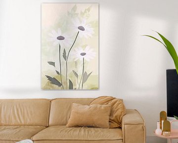 Foto's van madeliefjes in zachte kleuren van Poster Art Shop