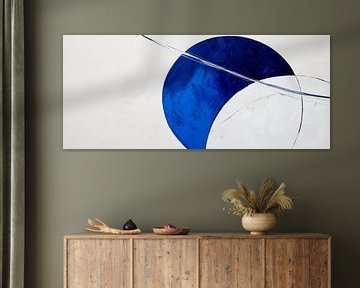 Cercle bleu et lignes courbes sur Poster Art Shop