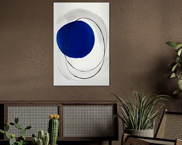 Motif circulaire bleu avec lignes - Abstrait sur Poster Art Shop