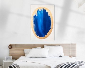 Blue oval - Abstract colour composition by Poster Art Shop
