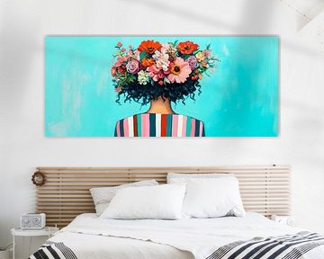 Une floraison de couleurs - vue de derrière la tête sur Poster Art Shop