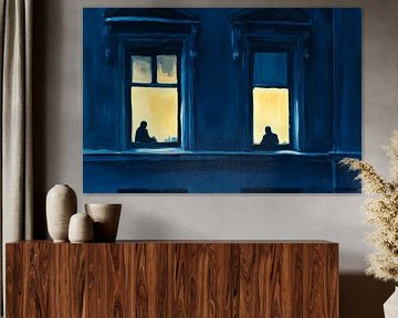 Vue de la fenêtre - Silence du soir sur Poster Art Shop