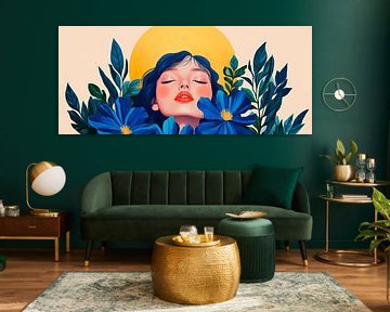 Flower woman in the sunlight - Colourful by Poster Art Shop