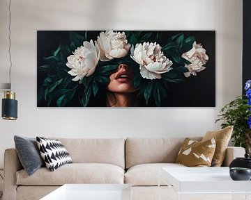 Blumenkranz über verborgenem Antlitz von Poster Art Shop