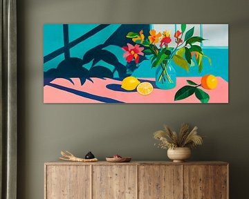 Floral still life with citrus fruits by Poster Art Shop