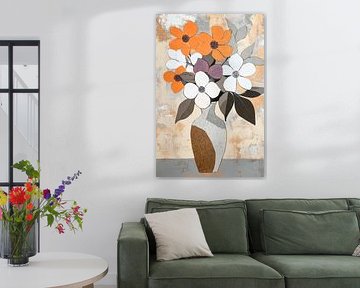 Bouquet de fleurs aux couleurs vives - Moderne sur Poster Art Shop
