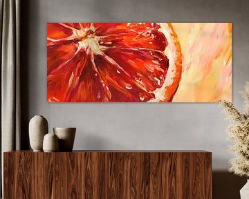 Bloedsinaasappel in een kleurenspel - Fruitige intensiteit van Poster Art Shop
