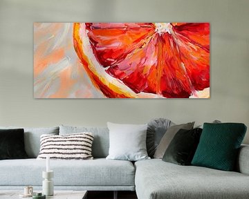 Bloedsinaasappel in felle kleuren - Abstract van Poster Art Shop