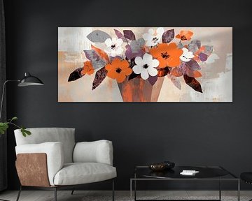 Composition florale colorée dans un vase sur Poster Art Shop