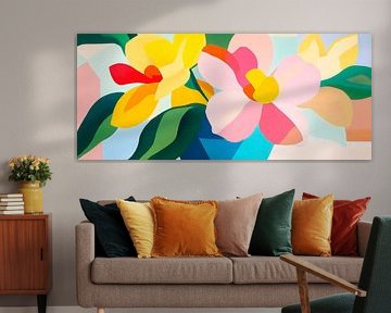 Kleurrijke bloemenpracht in een moderne stijl van Poster Art Shop