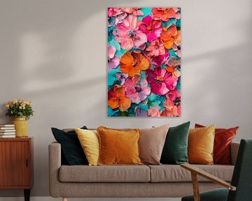 Kleurrijke bloemen in levendige kleuren van Poster Art Shop