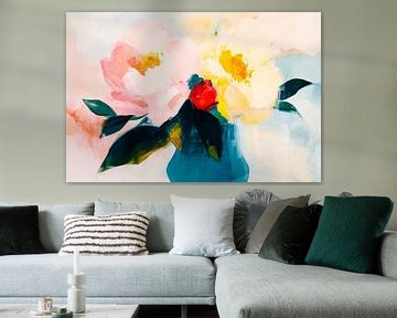 Colourful floral still lifes in soft colours by Poster Art Shop