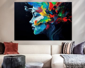 Des émotions colorées de profil - Expressif sur Poster Art Shop