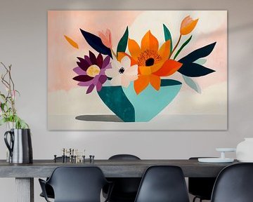 Colourful flower vase in a modern style by Poster Art Shop