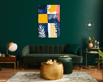 Bunte Geometrie mit Palmblättern von Poster Art Shop