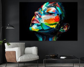 Colourful face painting - expression of colours by Poster Art Shop
