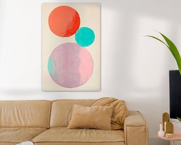 Colourful circles in pastel colours - Abstract by Poster Art Shop