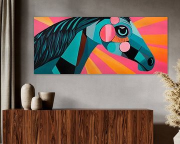 Colourful horse portrait in pop art style by Poster Art Shop