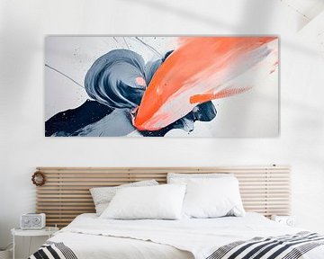 Dynamic colour explosion in blue and orange by Poster Art Shop