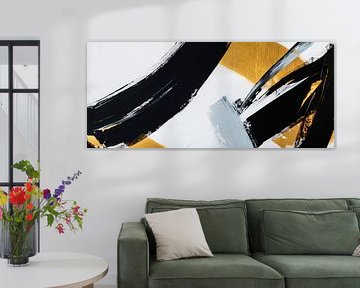 Dynamic lines in gold and black by Poster Art Shop