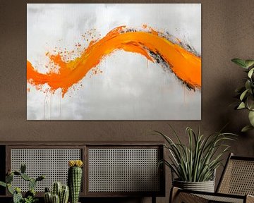 Dynamic colour layer in orange and grey by Poster Art Shop