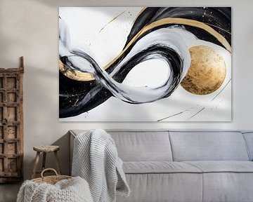 Des lignes dynamiques avec des accents dorés sur Poster Art Shop