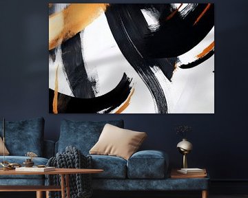 Dynamic black and white abstract art by Poster Art Shop