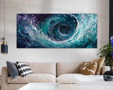 Dynamic wave in deep blue tones by Poster Art Shop