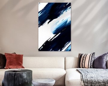 Dynamic blue brushstrokes - Abstract by Poster Art Shop