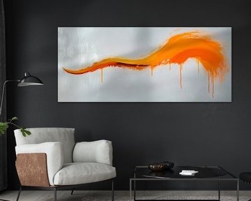 Dynamic orange tone on a grey background by Poster Art Shop