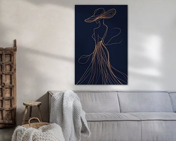Elegant lines of a lady in a hat by Poster Art Shop
