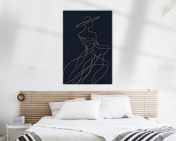 Elegant line drawing of a lady by Poster Art Shop