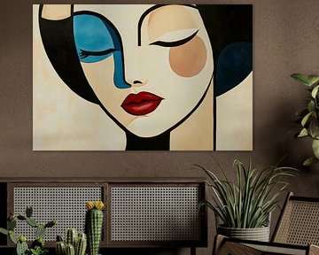 Elegant portrait with geometric shapes by Poster Art Shop