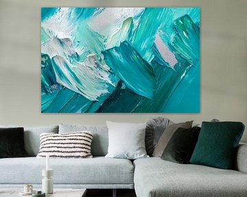 Colourful abstraction in turquoise and blue by Poster Art Shop