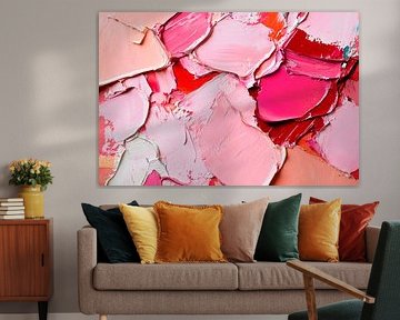 Colourful brushstrokes in pink variations by Poster Art Shop