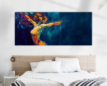 Colourful dancer in abstract style by Poster Art Shop