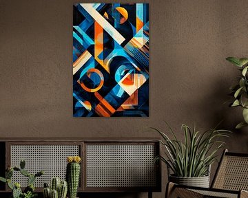 Colourful geometric composition - Abstract by Poster Art Shop