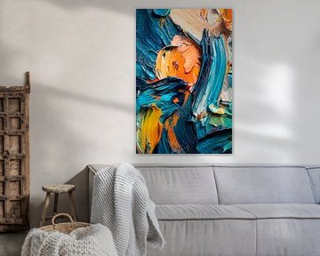 Colourful abstract oil painting - Dynamic by Poster Art Shop