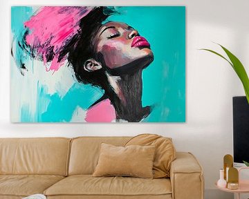 Colourful portrait of a woman - Modern by Poster Art Shop