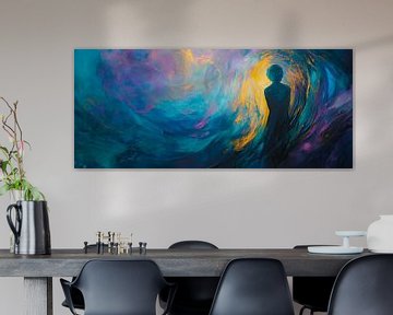 Kleurenspel van stilte - Menselijk silhouet van Poster Art Shop