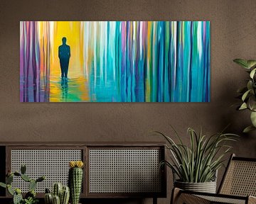 Colour play of silence - silhouette in the water by Poster Art Shop
