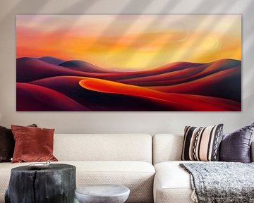 Play of colours in rolling hills - dusk by Poster Art Shop