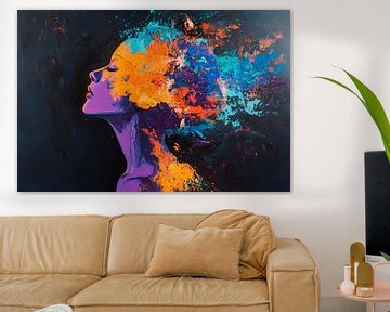 Explosion de couleurs dans le profil - Élégance créative sur Poster Art Shop